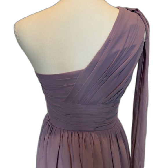 NWOT One Shoulder Formal Dress Prom Bridesmaid Size 2 Lavender Purple Gown - Picture 4 of 8